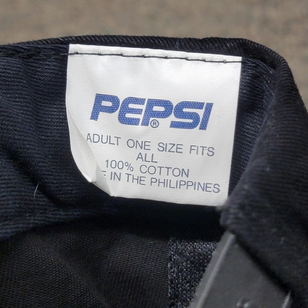 Vintage‎ Pepsi Hat Cap Snap Back Mens Black Cotton Twill Pepsi Stuff Logo 90s - Picture 7 of 8